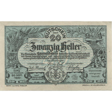 Banknote, Austria, Haunoldstein, 20 Heller, château, 1920 UNC(63) Mehl:FS 356