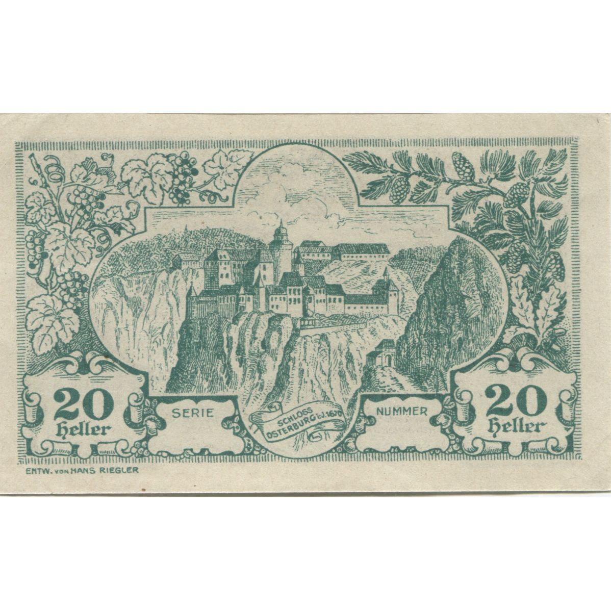 Banknote, Austria, Haunoldstein, 20 Heller, château, 1920 UNC(63) Mehl:FS 356