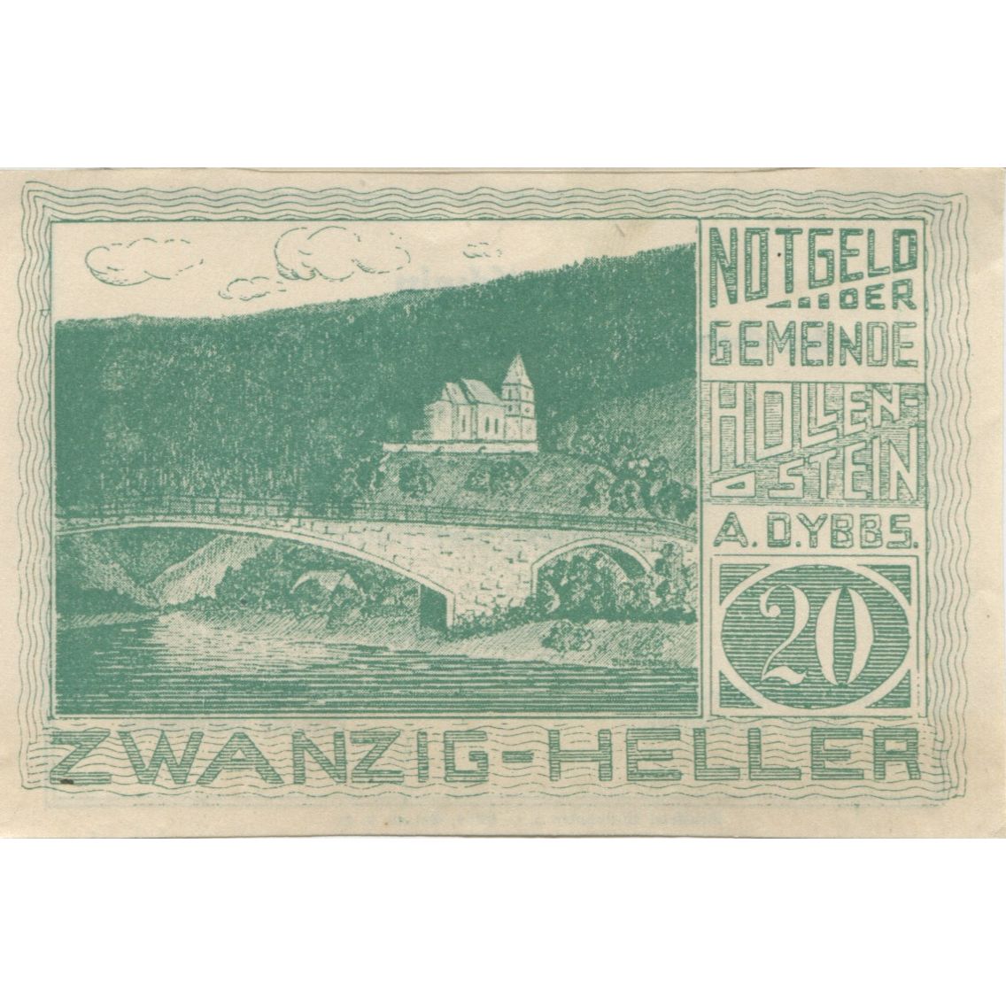 Biljet, Oostenrijk, Hollenstein, 20 Heller, pont 1920-12-31, SPL, Mehl:FS 395a