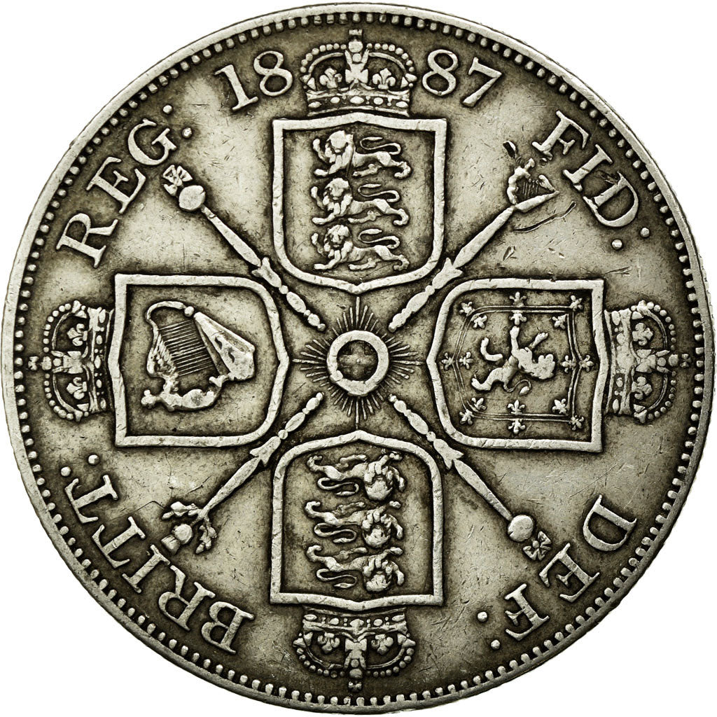 Coin, Great Britain, Victoria, Double Florin, 1887, EF(40-45), Silver, KM:763
