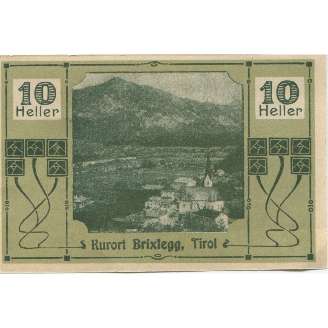 Banknote, Austria, Brixlegg, 10 Heller, paysage, 1920 UNC(63) Mehl:FS 104a