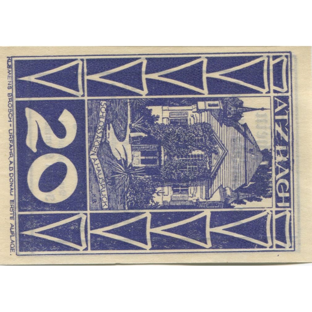 Biljet, Oostenrijk, Atzbach, 20 Heller, école 1920-10-31, SPL, Mehl:FS 62b