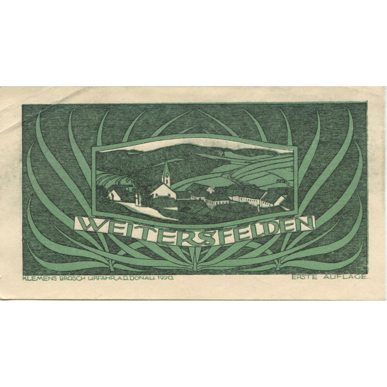 Banconote, Austria, Weitersfelden, 10 Heller, paysage, 1920 SPL- Mehl:FS 1164a