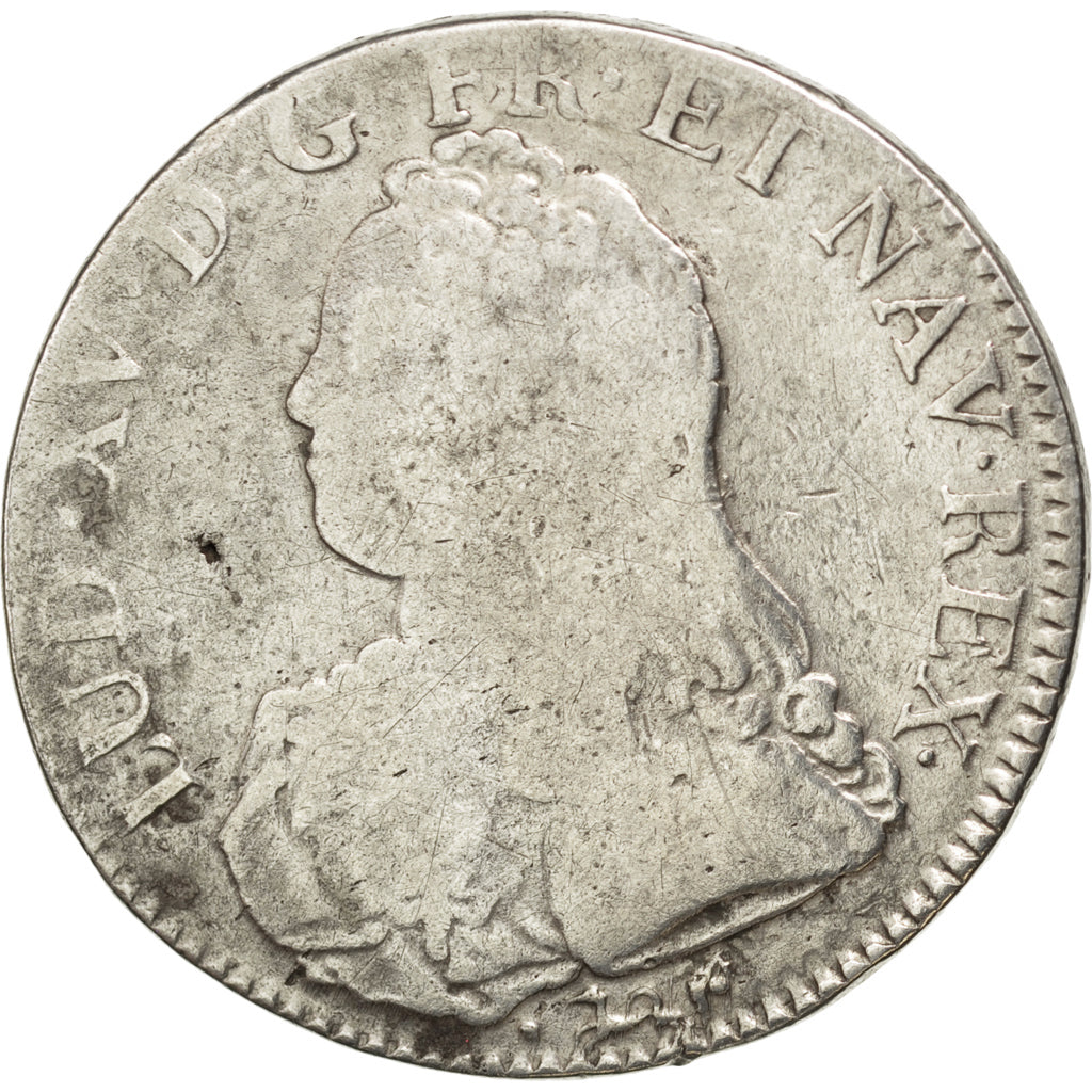 FRANCE, Écu aux branches d'olivier, ECU, 1737, Bayonne, KM #486.12, VG(8-10), ..