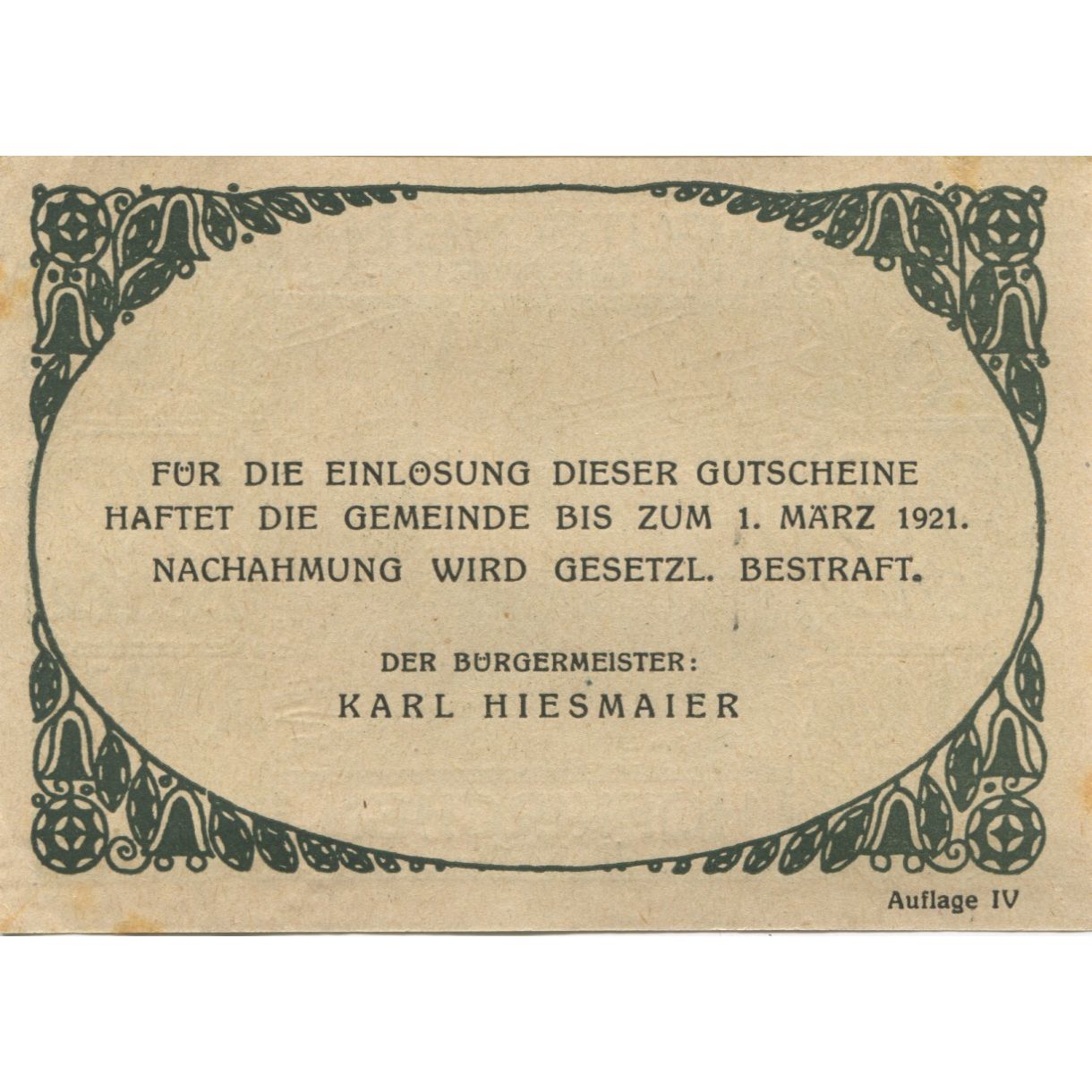 Banknote, Austria, Hofkirchen, 90 Heller, Eglise, 1921 UNC(63) Mehl:FS 387III