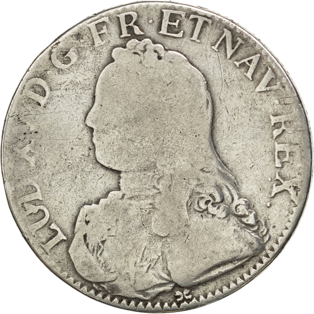 FRANCE, Écu aux branches d'olivier, ECU, 1726, Grenoble, KM #486.25, VG(8-10), .