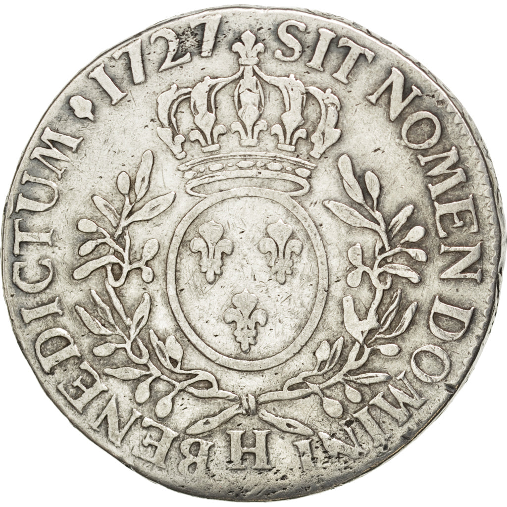 Louis XV, Ecu aux branches d'olivier 1727 La Rochelle, KM 486.9