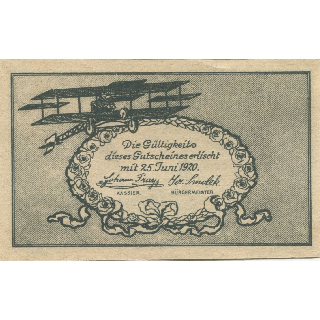 Billet, Autriche, Fischamed, 50 Heller, Eglise 1920-06-25, SPL, Mehl:FS 202