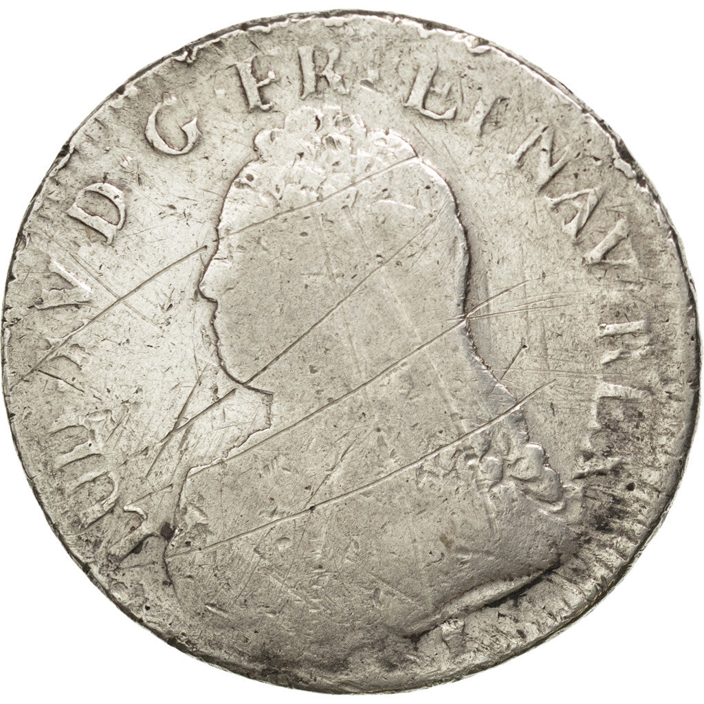 FRANCE, Écu aux branches d'olivier, ECU, 1732, Rennes, KM #486.26, VG(8-10), ...