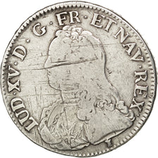 FRANCE, Écu aux branches d'olivier, ECU, 1734, Rennes, KM #486.26, VG(8-10), ...