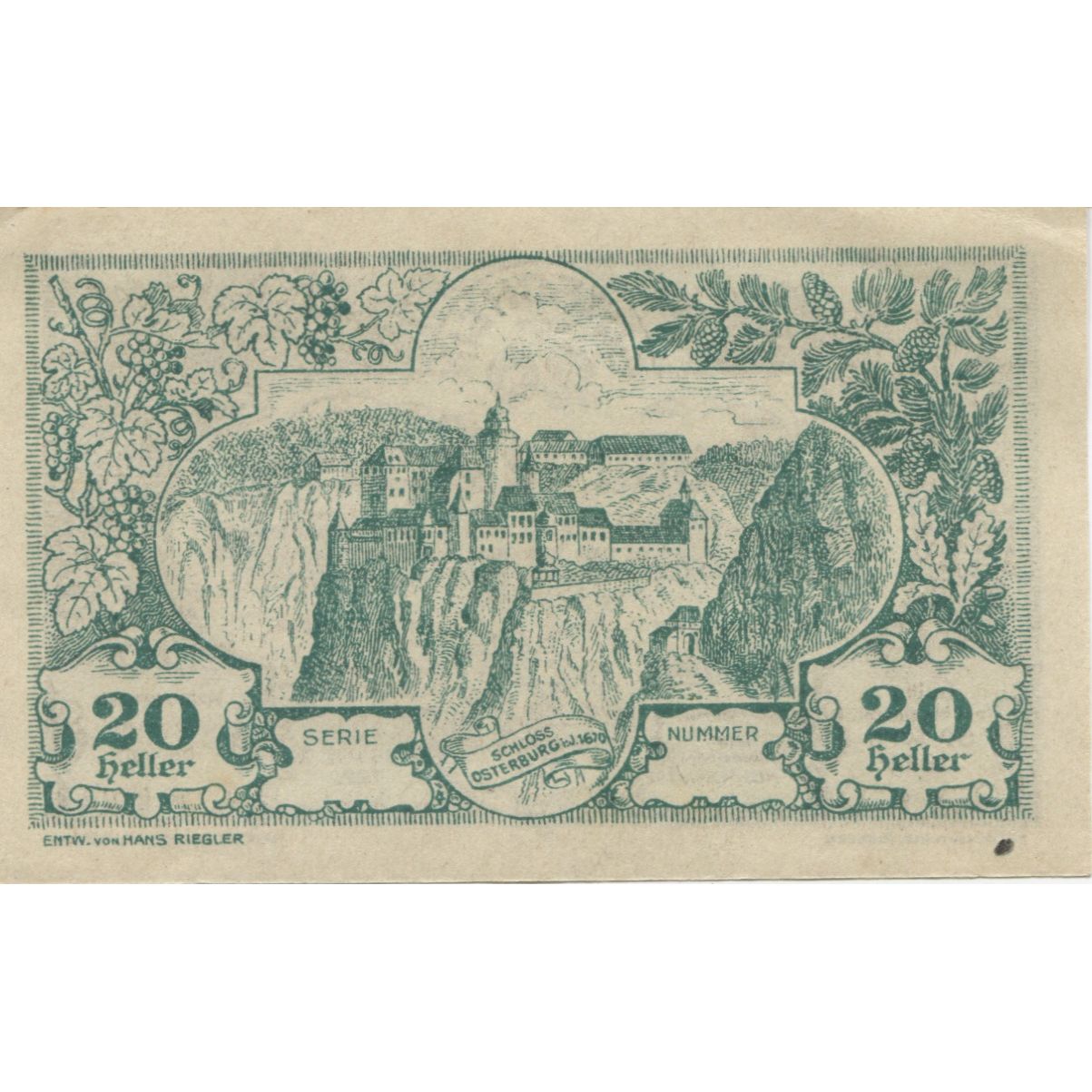 Biljet, Oostenrijk, Haunoldstein, 20 Heller, château 1920-09-30, SPL Mehl:FS 356