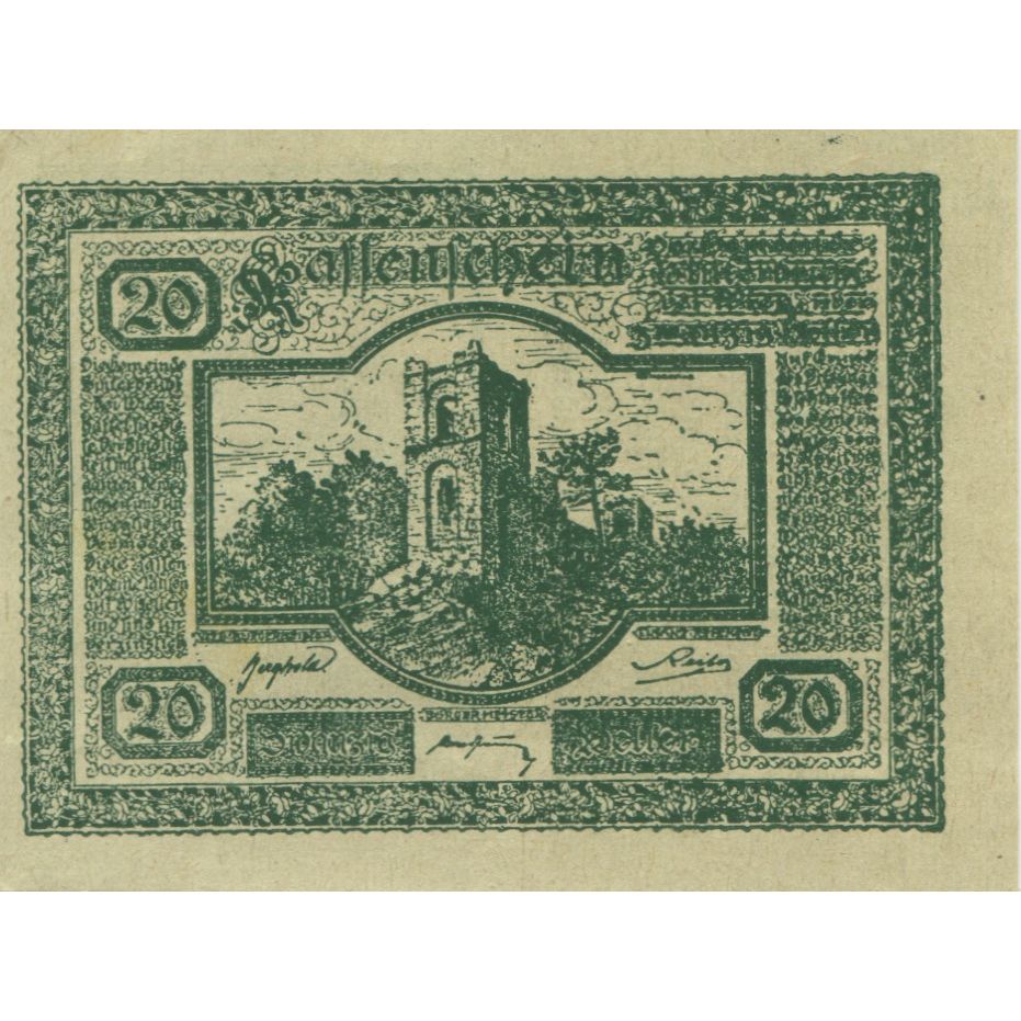 Banconote, Austria, Hinterbrühl, 20 Heller, tour 1920-07-31, SPL Mehl:FS 376Ia