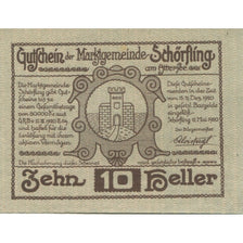 Banknote, Austria, Schörfling, 10 Heller, fleuve, 1920 UNC(63) Mehl:FS 971a