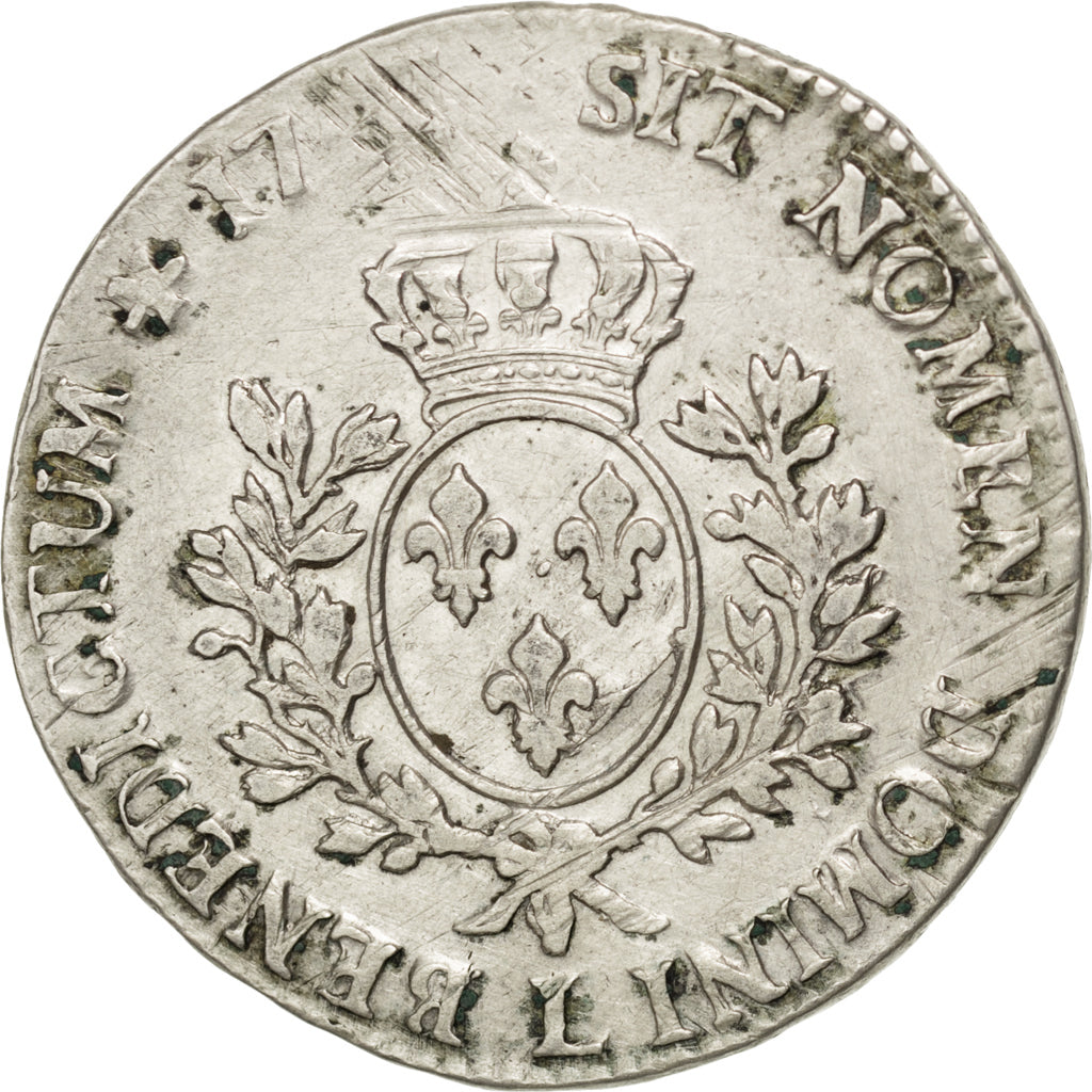 FRANCE, Écu au bandeau, ECU, 1747, Bayonne, KM #512.12, VF(20-25), Silver, ...