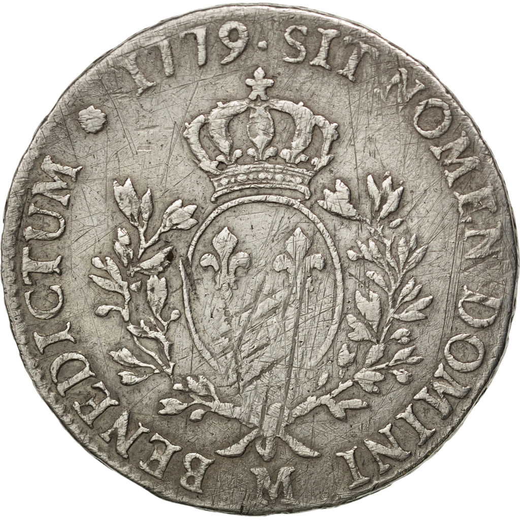 FRANCE, Écu aux branches d'olivier, ECU, 1779, Toulouse, KM #564.10, F(12-15), .