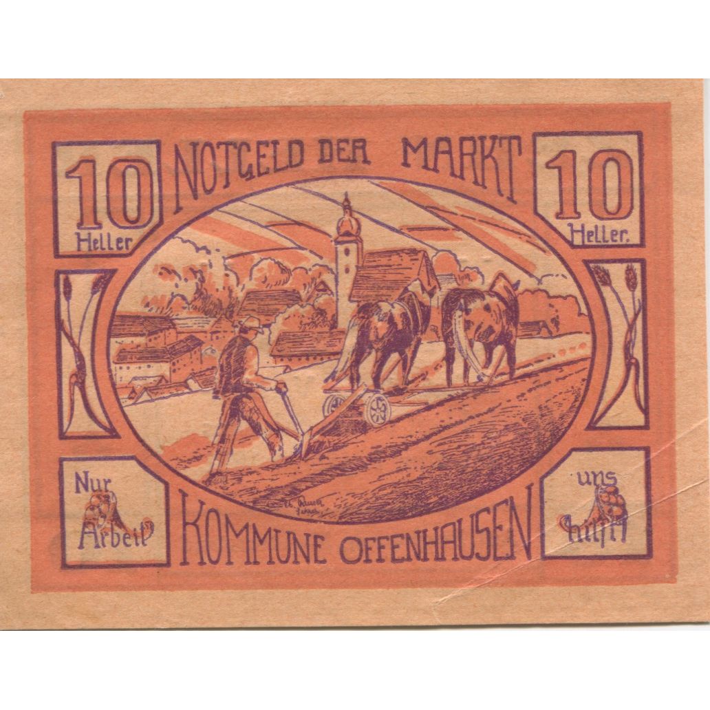 Banknote, Austria, Offenhausen, 10 Heller, village, 1920, UNC(63), Mehl:FS 705a