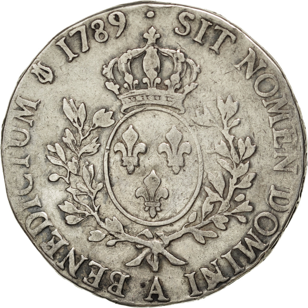 FRANCE, Écu aux branches d'olivier, ECU, 1789, Paris, KM #564.1, VF(20-25), ...