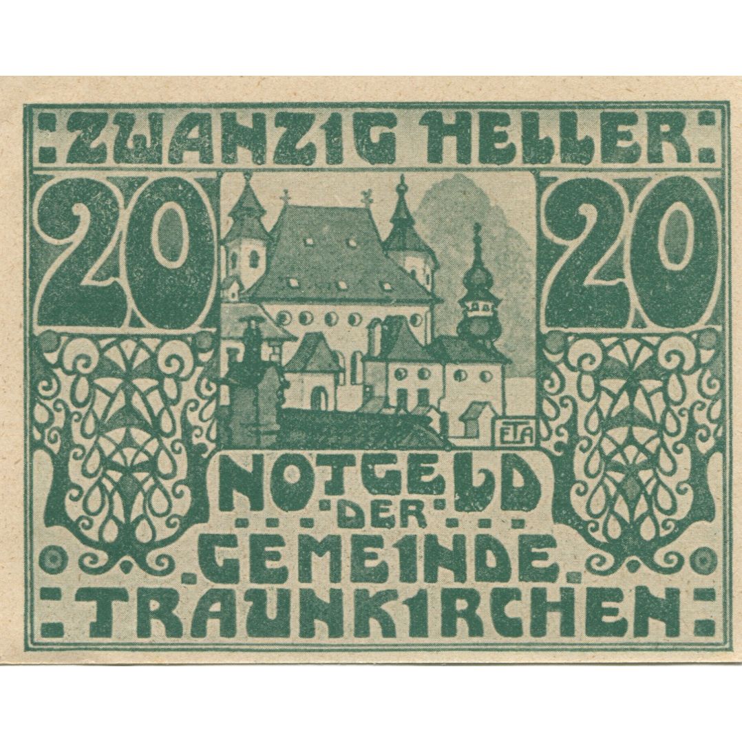 Banknote, Austria, Traunkirchen, 20 Heller castle 1920, UNC(63), Mehl:FS 1081