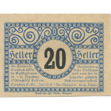 Banknote, Austria, Treubach, 20 Heller, Boeuf, 1920 UNC(63) Mehl:FS 1082
