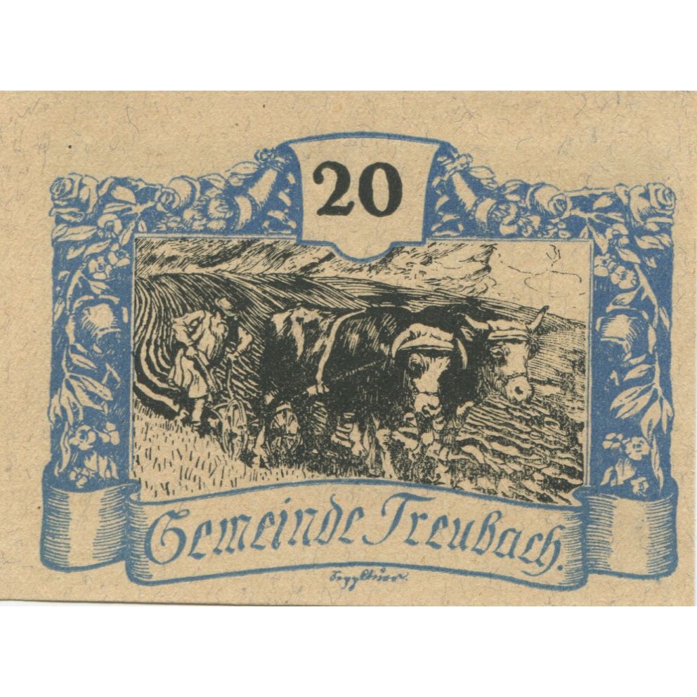 Banknote, Austria, Treubach, 20 Heller, Boeuf, 1920 UNC(63) Mehl:FS 1082