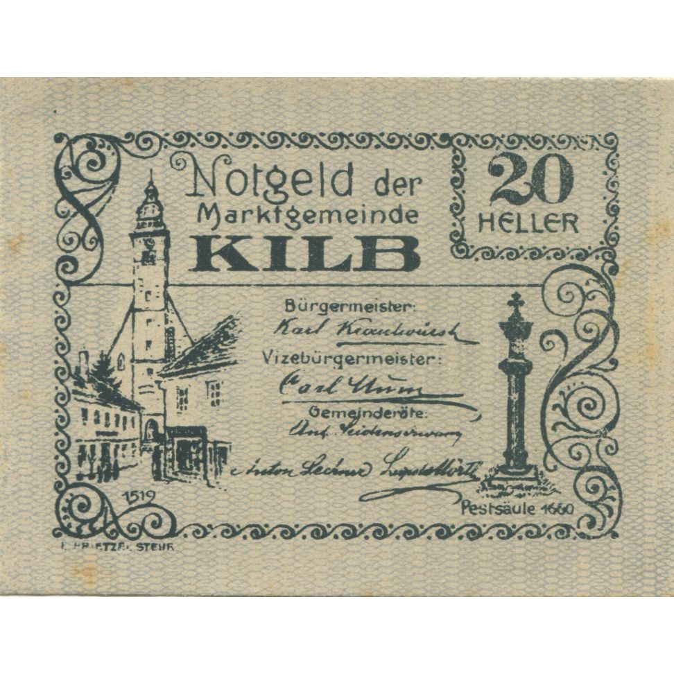 Banknote, Austria, Kilb, 20 Heller, rue 1920-12-31, AU(55-58), Mehl:FS 436