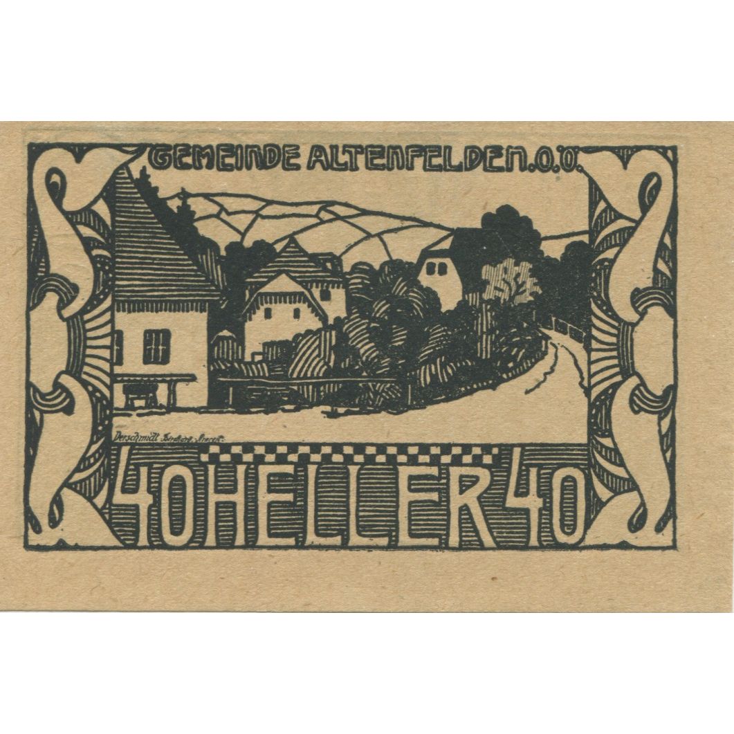 Banknote, Austria, Altenfelden, 40 Heller, paysage, 1920 UNC(63) Mehl:FS 27Ic