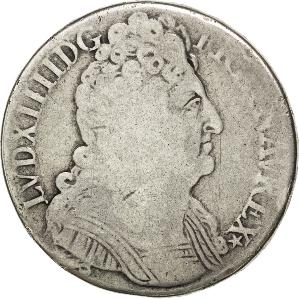 FRANCE, 1/2 Écu aux 3 couronnes, 1/2 ECU, 36 Sols = 6 Deniers, 1710, Paris, KM .