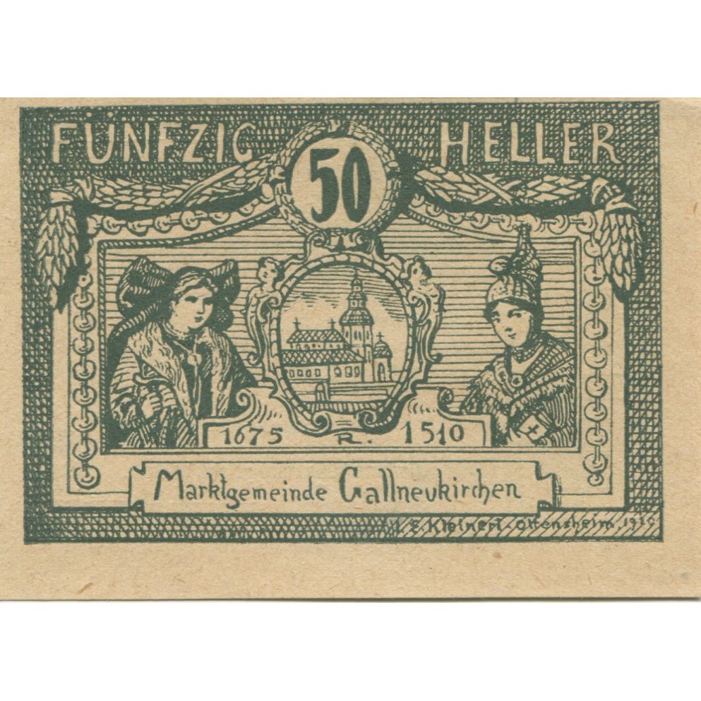 Banknote, Austria, Gallneukirchen, 50 Heller, Blason, 1920 UNC(63) Mehl:FS 218a
