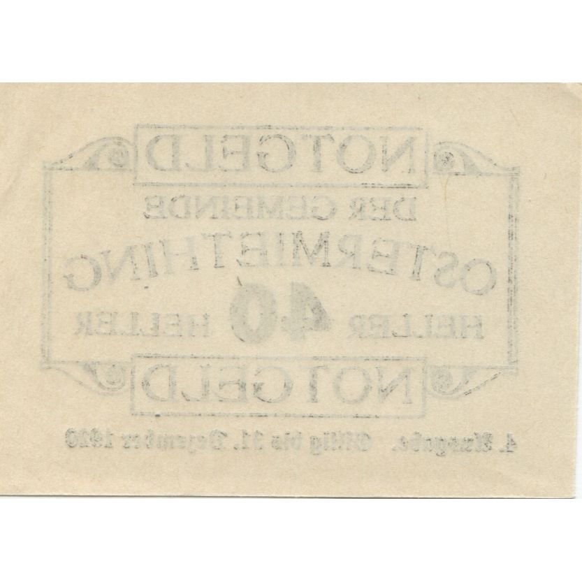 Banknote Austria Ostermiething 40Heller face value 1920 UNC(63) Mehl:FS 713IIIj