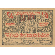 Banknote, Austria, LOICH, 80 Heller, personnage, 1920 UNC(63) Mehl:FS 562.01