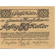 Banconote, Austria, Thanstetten, 50 Heller, village, 1920 SPL Mehl:FS 1068a