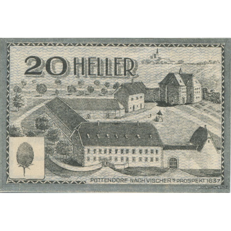 Banconote, Austria, Bodendorf, 20 Heller, château 1921-01-31, SPL Mehl:FS 96IIc