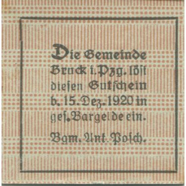 Banknote, Austria, Bruck, 75 Heller, valeur faciale, 1920 UNC(63) Mehl:FS 107Id