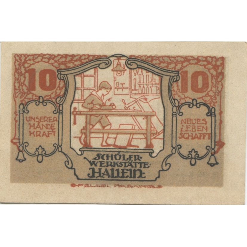 Banknote, Austria, Hallein, 10 Heller, personnage, 1920 UNC(63) Mehl:FS 344IIa