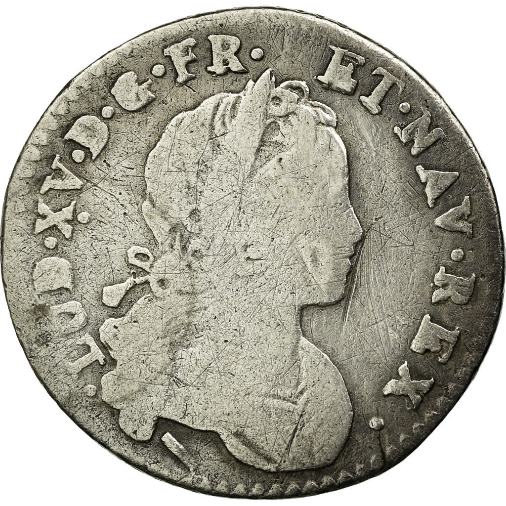 Monnaie, France, Louis XV, 1/12 Écu ou X-S de France-Navarre, 10 Sols-1/8 Ecu