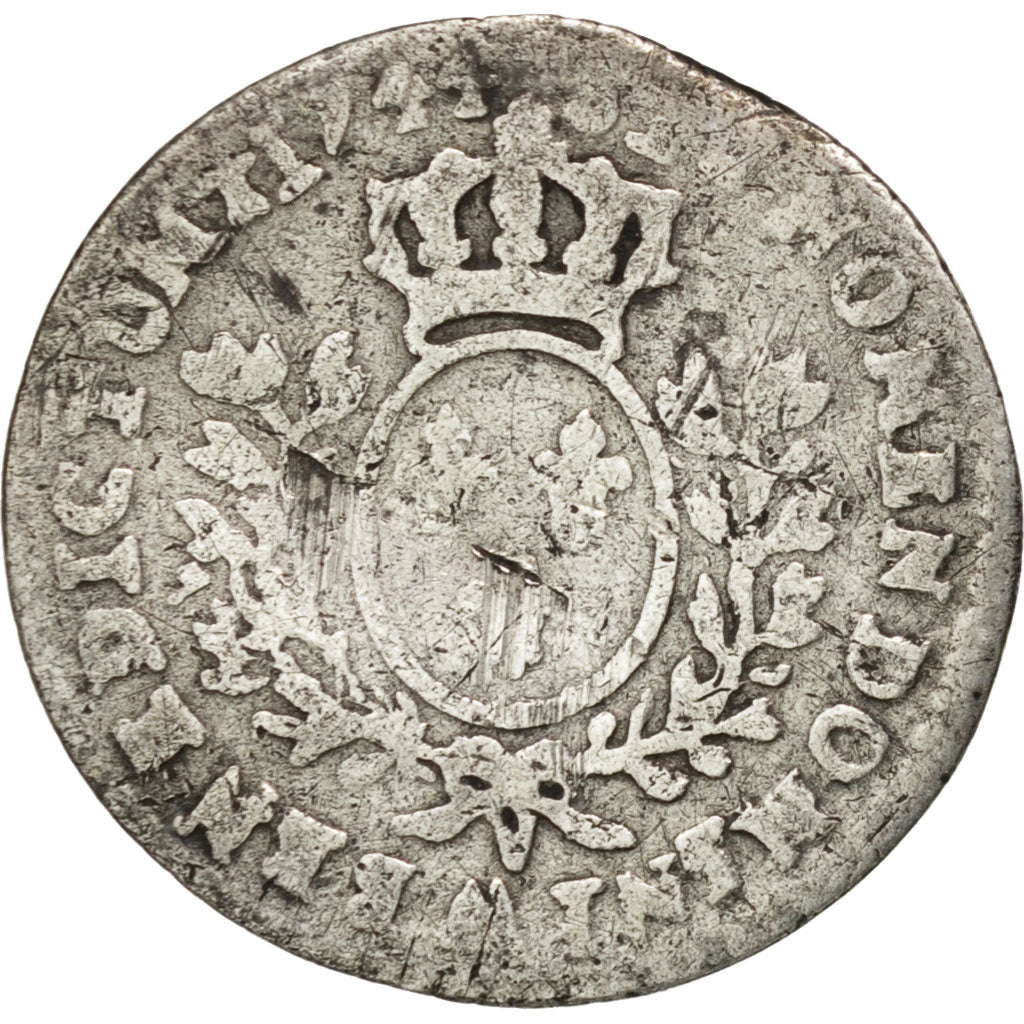 Louis XV, 1/20 Ecu au bandeau 1744 Metz, KM 510.2