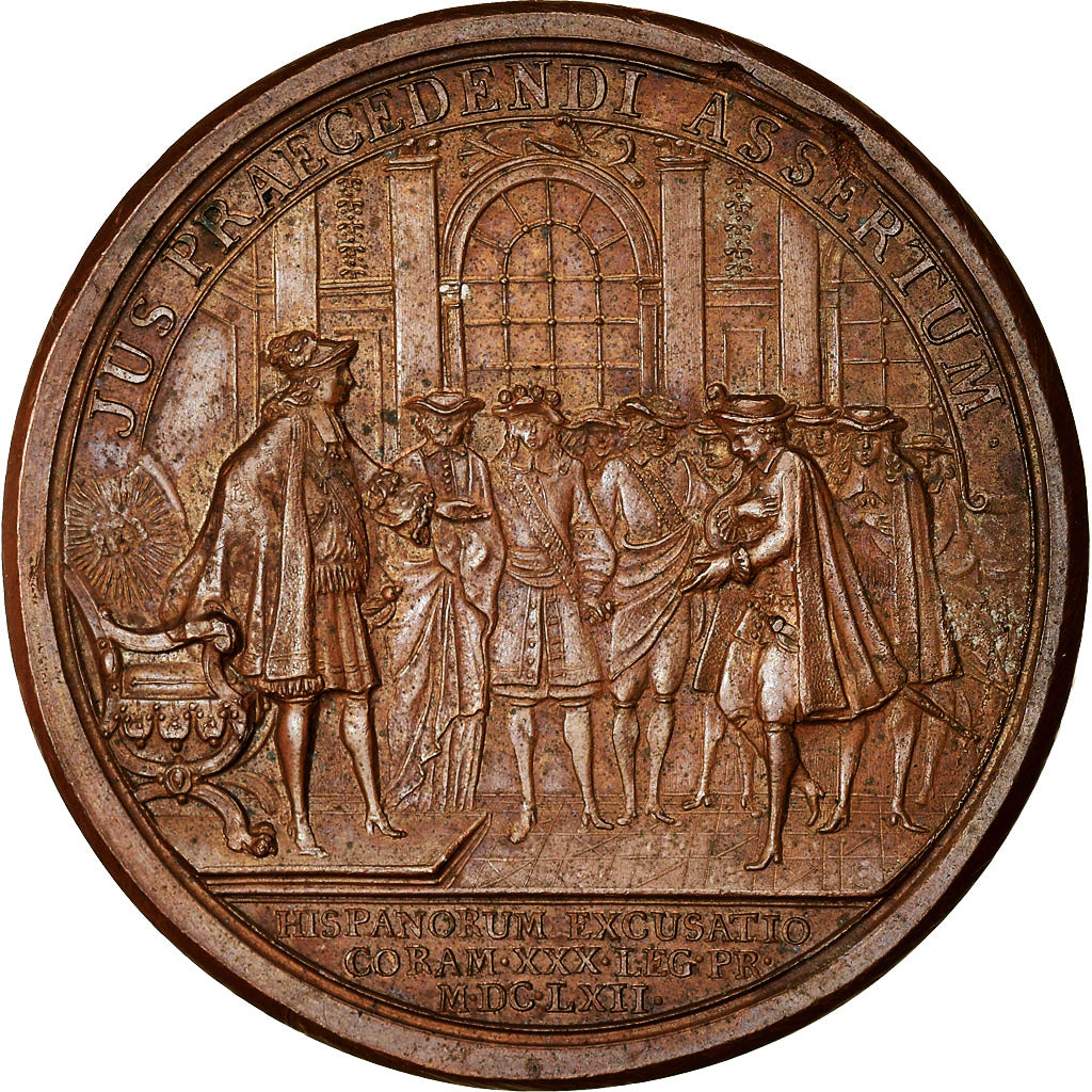 Frankreich, Medaille, Louis XIV, Droit de Préséance reconnu par l'Espagne