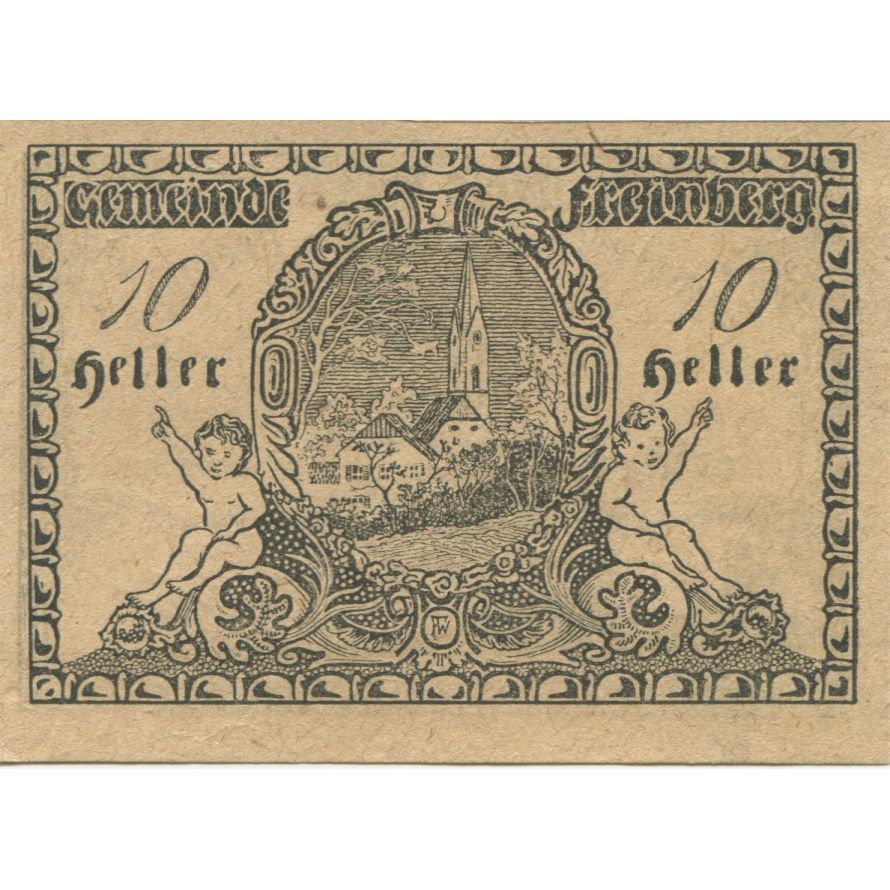 Banknote, Austria, Freinberg, 10 Heller, village, 1920 UNC(63) Mehl:FS 211Ib