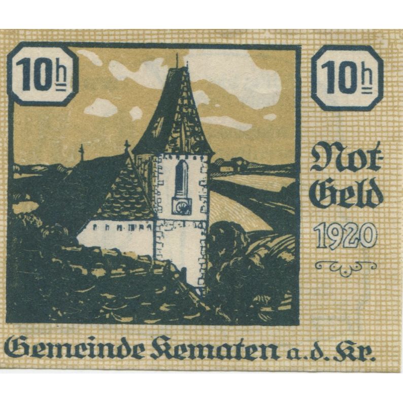 Banknote, Austria, KEMATEN, 10 Heller, Eglise, 1920 UNC(63) Mehl:FS 430