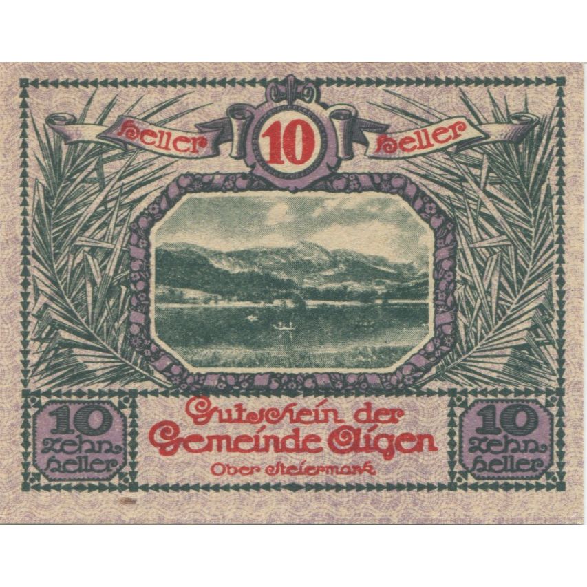 Banknote, Austria, Aigen, 10 Heller, paysage 1920-07-17, UNC(63), Mehl:FS 14a