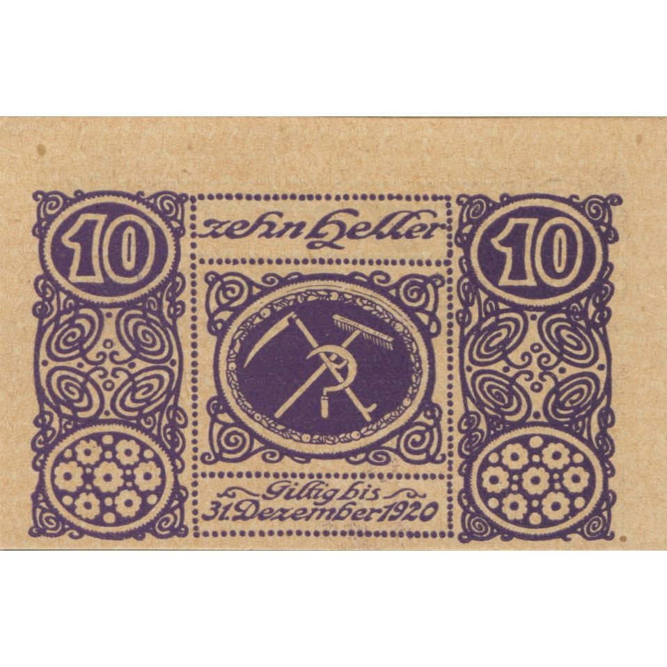 Banknote, Austria, Thanstetten, 10 Heller, Blason, 1920 UNC(63) Mehl:FS 1068a