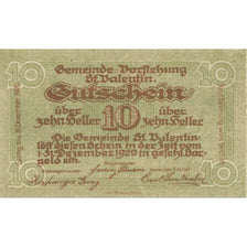 Banknote, Austria, St Valentin, 10 Heller, rue, 1920 UNC(63) Mehl:FS 941
