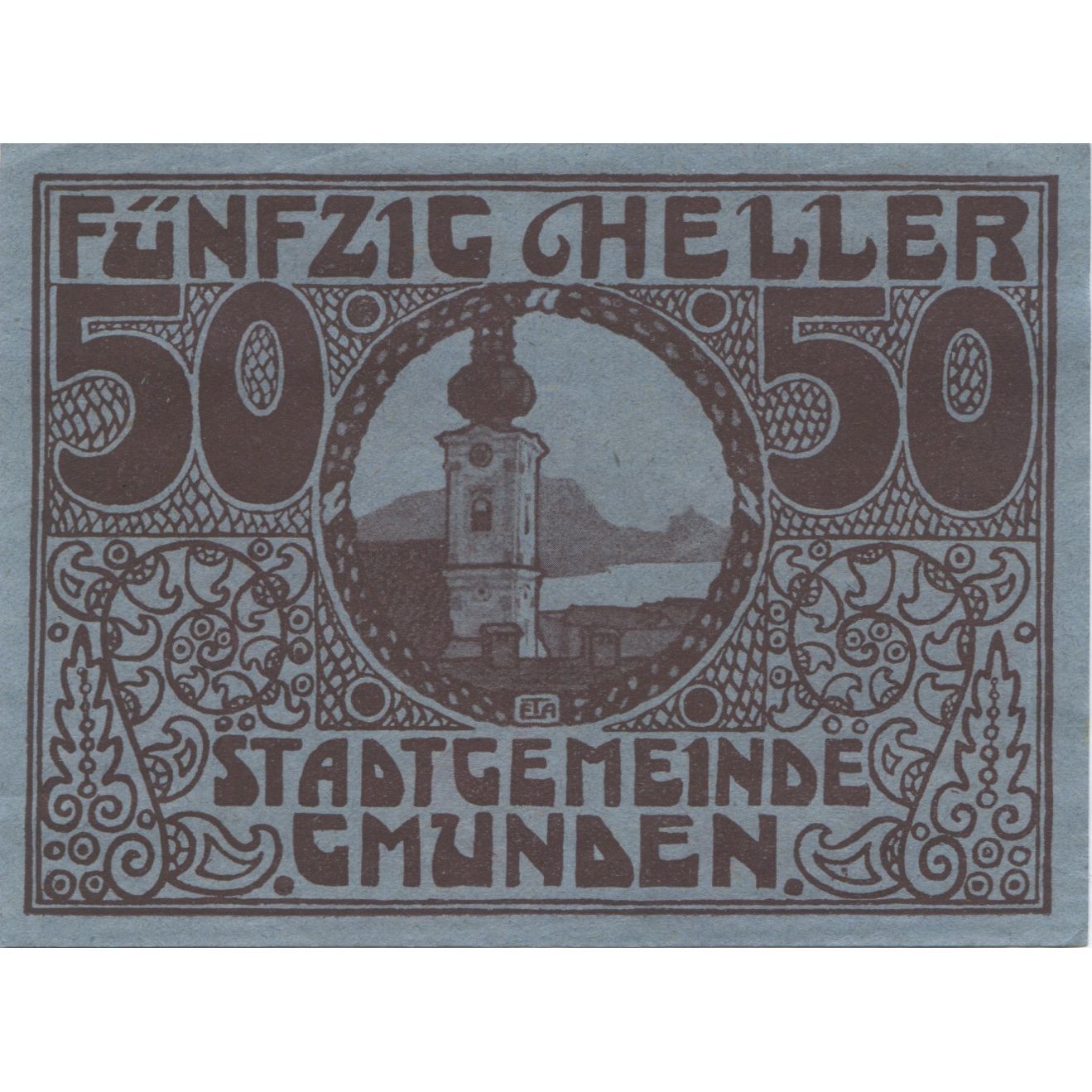 Banknote, Austria, Gmunden, 50 Heller, Blason, 1920 UNC(63) Mehl:FS 240I
