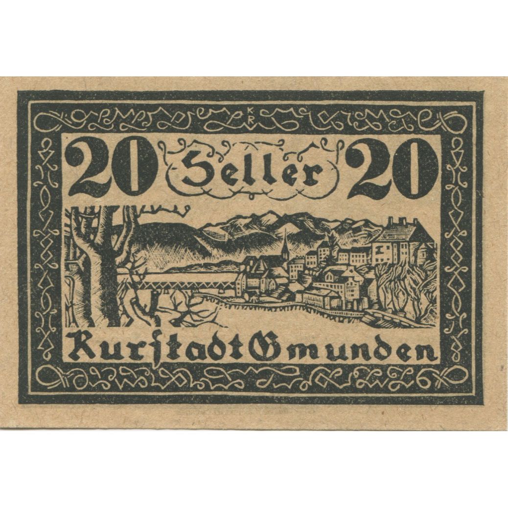 Banknote, Austria, Gmunden, 20 Heller, village, 1920 UNC(63) Mehl:FS 240I