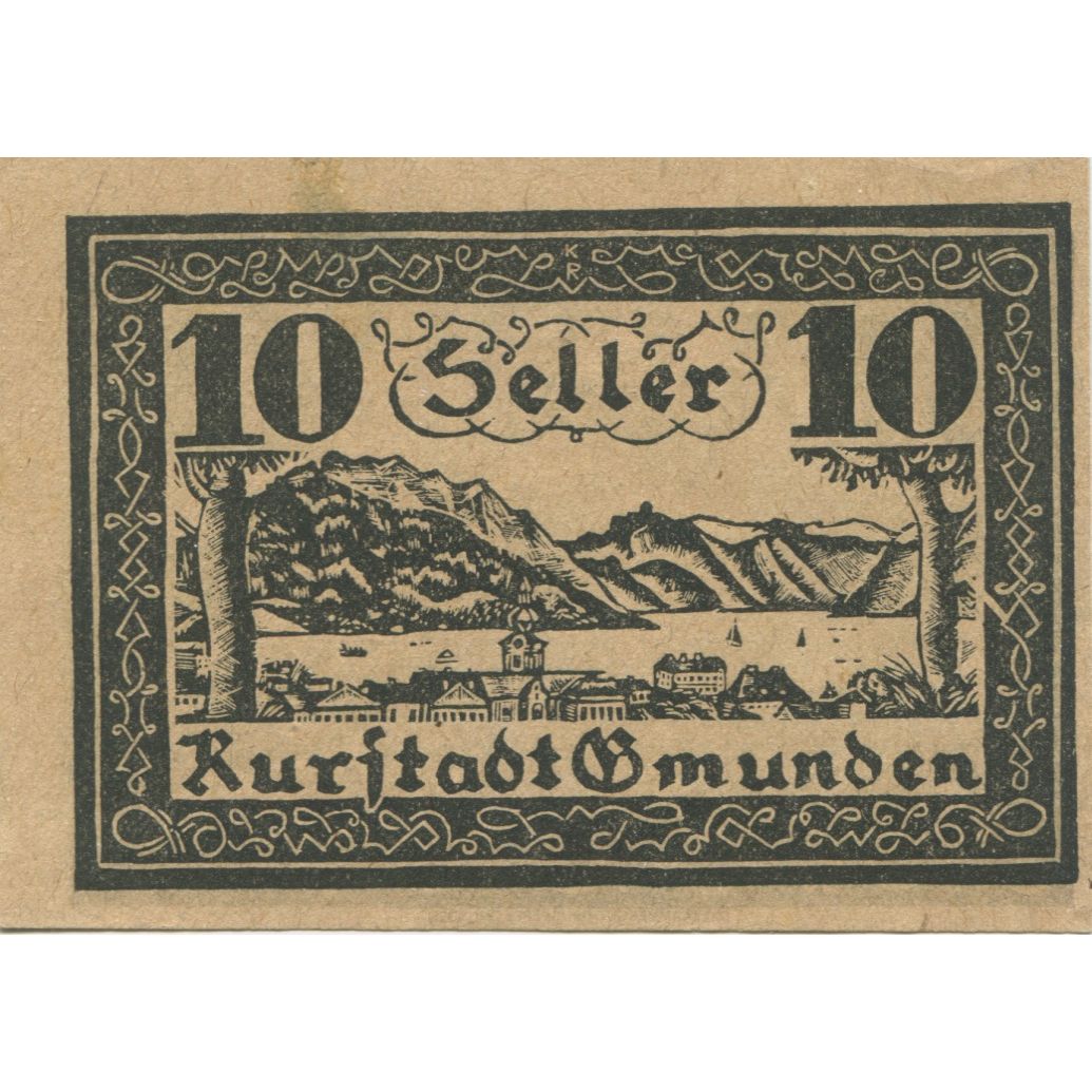 Banknote, Austria, Gmunden, 10 Heller, paysage, 1920, UNC(63) Mehl:FS 240I