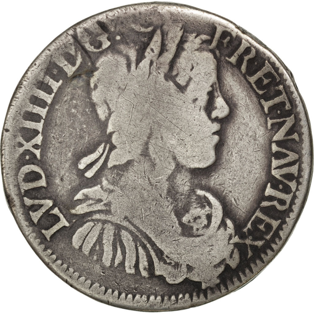 FRANCE, 1/2 Écu à la mèche longue, 1/2 ECU, 1651, Rennes, KM #164.24, F(12-15), 