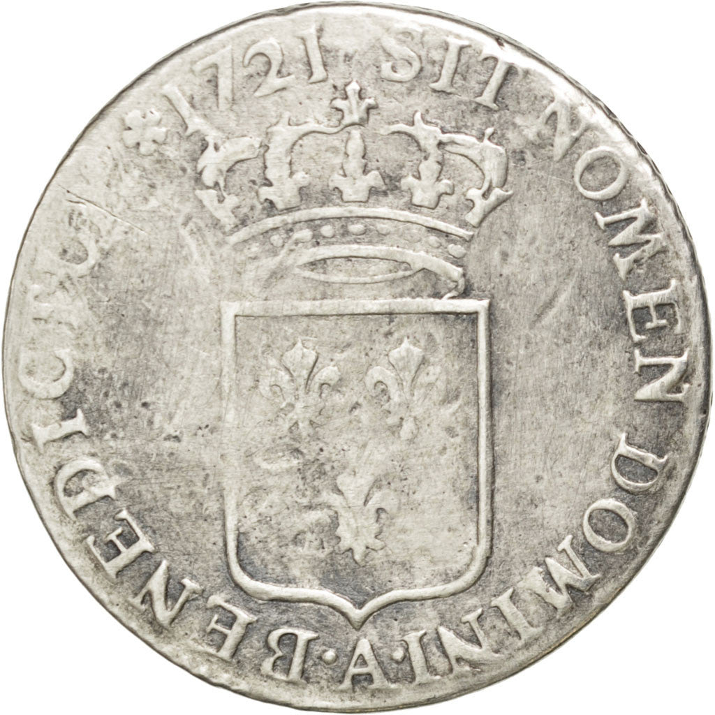 Monnaie, France, Louis XV, 1/3 Écu de France, 1/3 Ecu, 1721, Paris, B+, Argent