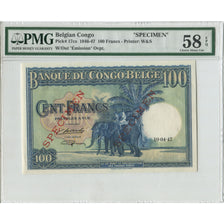 Banconote, Congo belga, 100 Francs, 1947, 1947-04-10, Specimen - Without