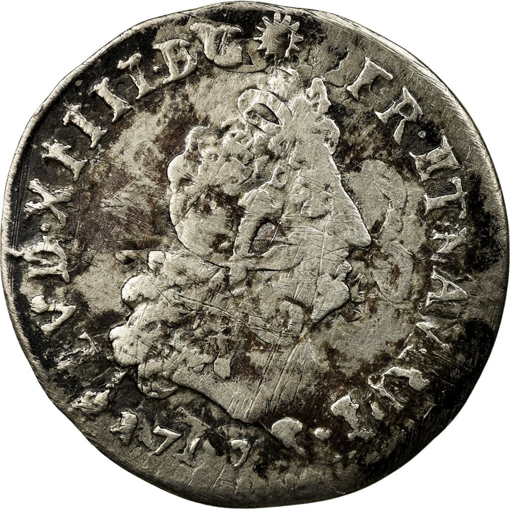 Monnaie, France, Louis XIV, 5 Sols aux insignes, 5 Sols, 1/16 ECU, 1702, Aix