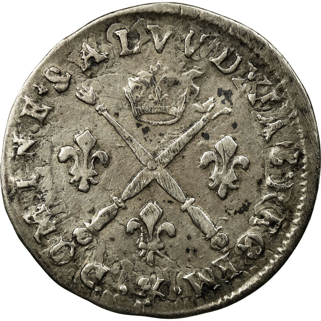 Monnaie, France, Louis XIV, 5 Sols aux insignes, 5 Sols, 1/16 ECU, 1702, Aix